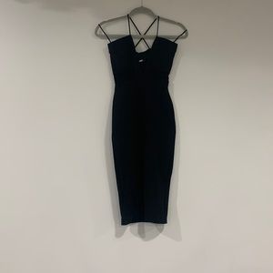 Missguided Fitted Textured Midi Dress Size 2